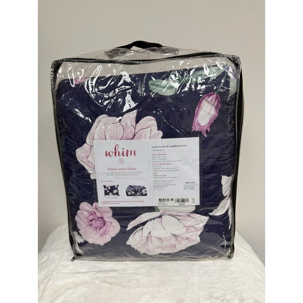 Whim by Martha Stewart Twin/Twin XL Midnight Floral Comforter Set Discontinued